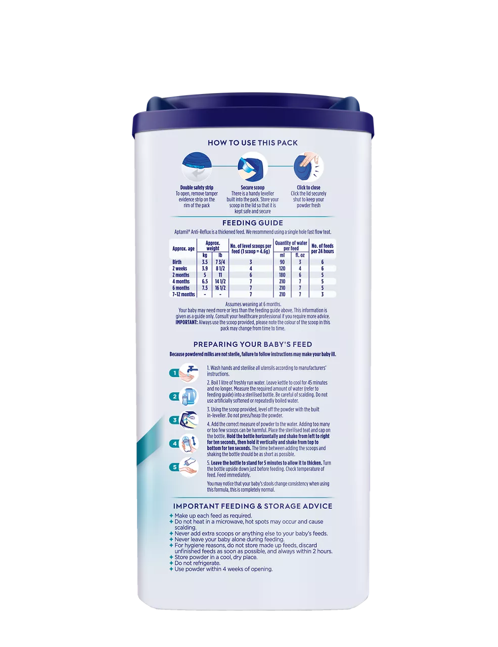 Aptamil Anti Reflux Milk Formula (0-12 months) - 800g - Image 4